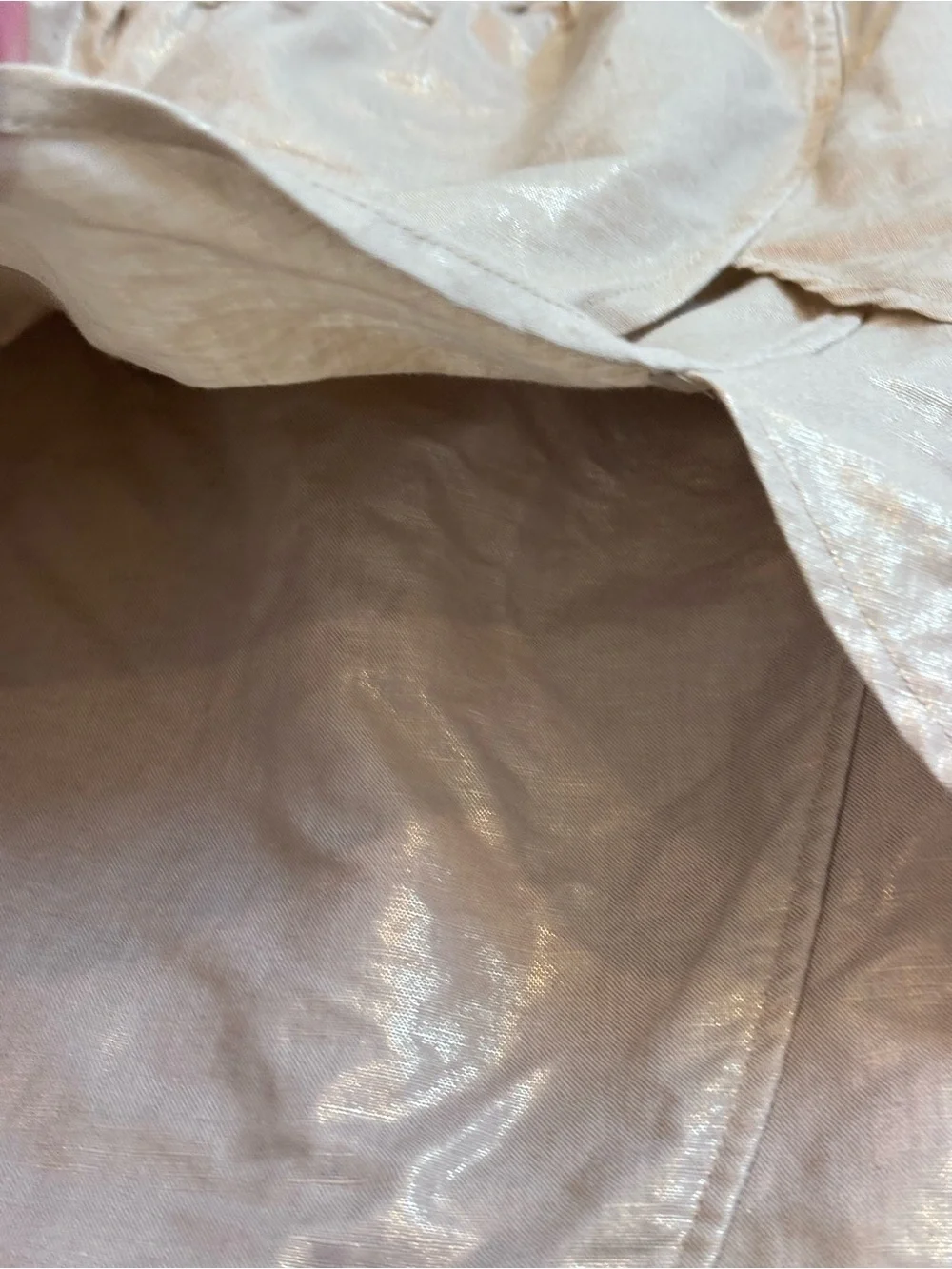 Edmé & Esyllte Tiered Metallic Linen Blend Petal Skirt